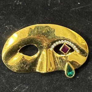 Vintage - Mask Masquerade Teardrop Rhinestones